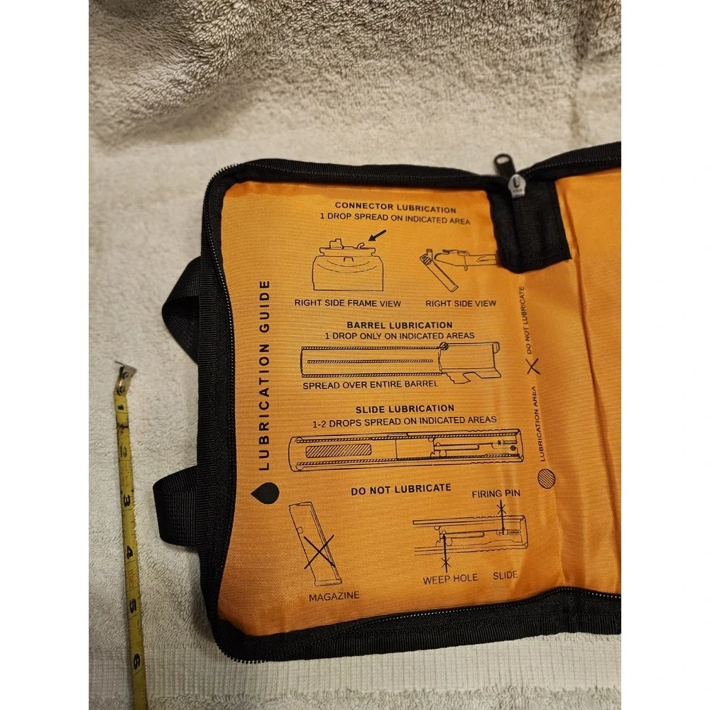 Glock Carrying Case For Single Pistol Black/orange with lubrication guide inside